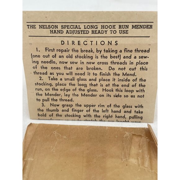Vintage Nelson Special Long Hook Run Mender Hand-Adjusted For Stockings - Picture 2 of 3
